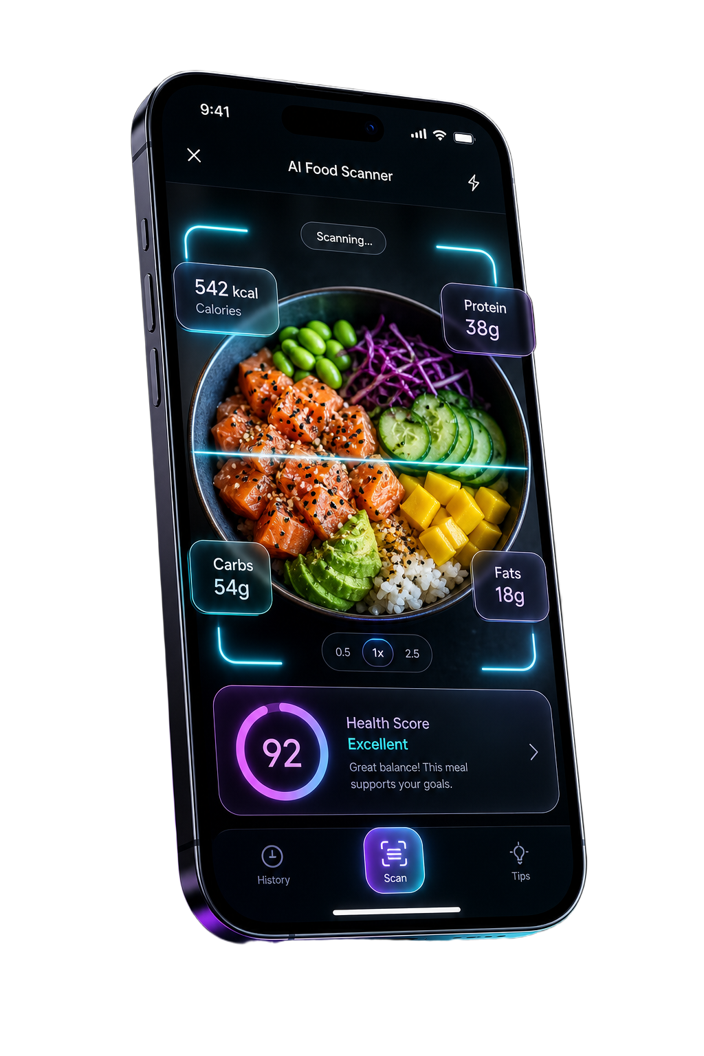 Forma AI food scanner UI